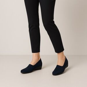 ECCO Women’s Abelone Stretch Loafer Wedge Slip-On Shoes Navy Blue Comfort EU 41